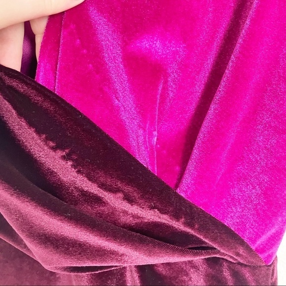 Ronny Kobo Carol Velvet V Neck Mini Dress Pink Cocktail Party Holiday Casual - Picture 4 of 6